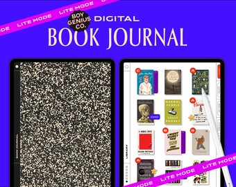 Revista Livro Digital LITE | Download digital, diário de leitura, rastreador de leitura, planejador digital, resenha de livro, planejador Goodnotes, modelo