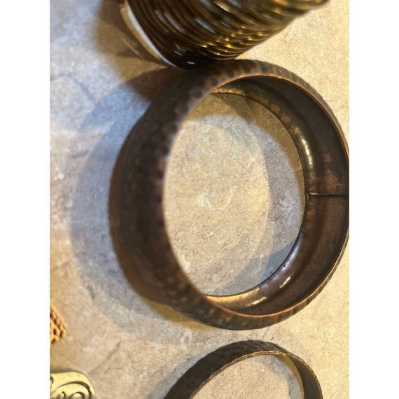 Copper bracelets and copper colored necklace lot … - image 4