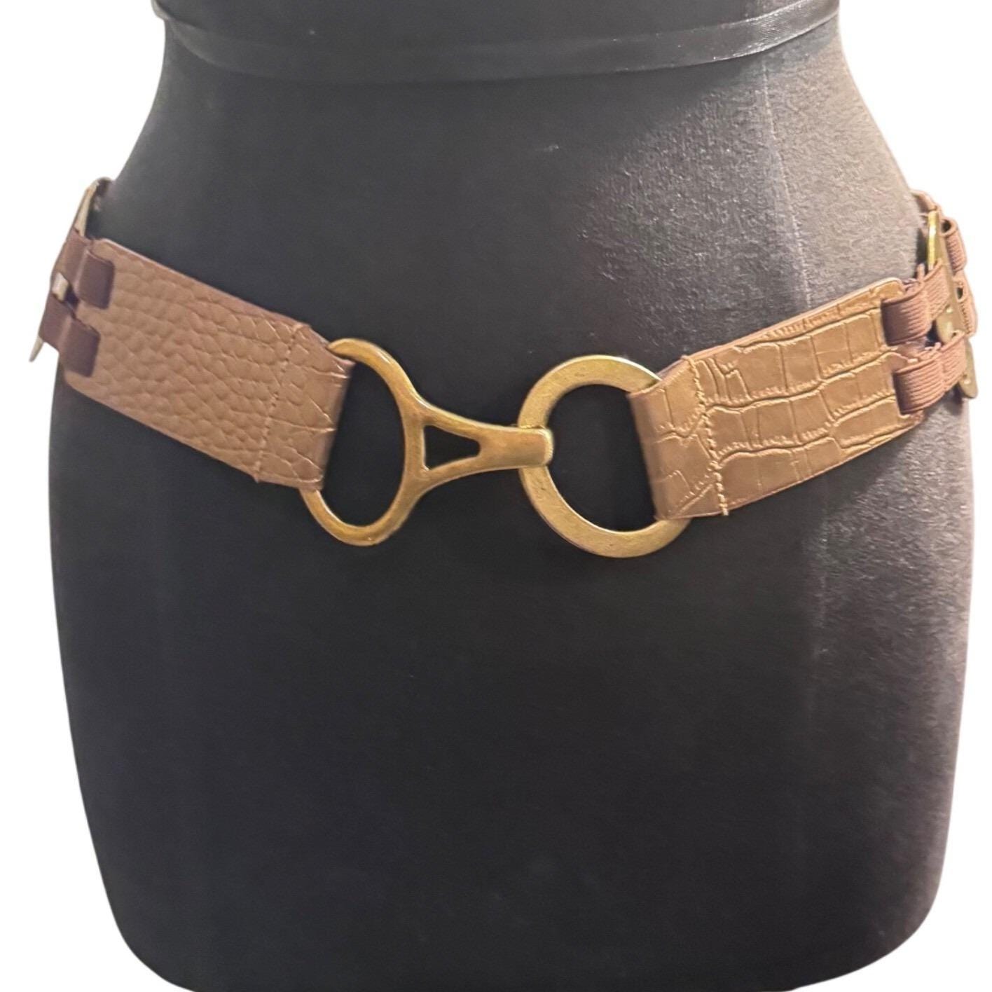 Chicos Belt‎ Womens S / M 1990\'s Saddle Belt Brown 29\