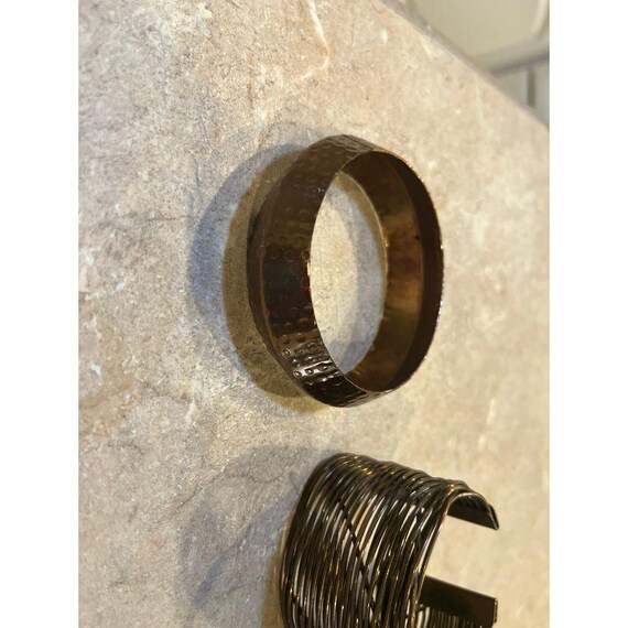 Copper bracelets and copper colored necklace lot … - image 7