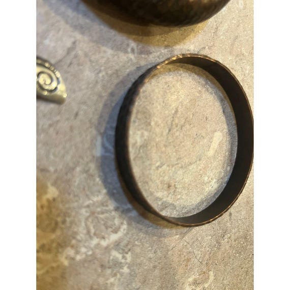 Copper bracelets and copper colored necklace lot … - image 3