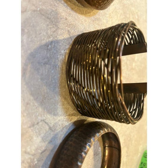 Copper bracelets and copper colored necklace lot … - image 6