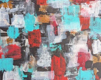 Lienzo acrílico original abstracto pintado a mano