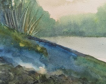 Árboles abstractos originales pintados a mano