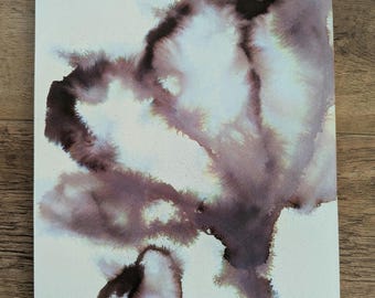 Poppy Original drawing ink painting, floral painting