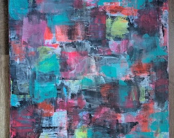 Lienzo acrílico original abstracto pintado a mano