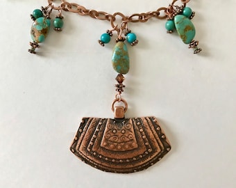 Copper and Turquoise Necklace