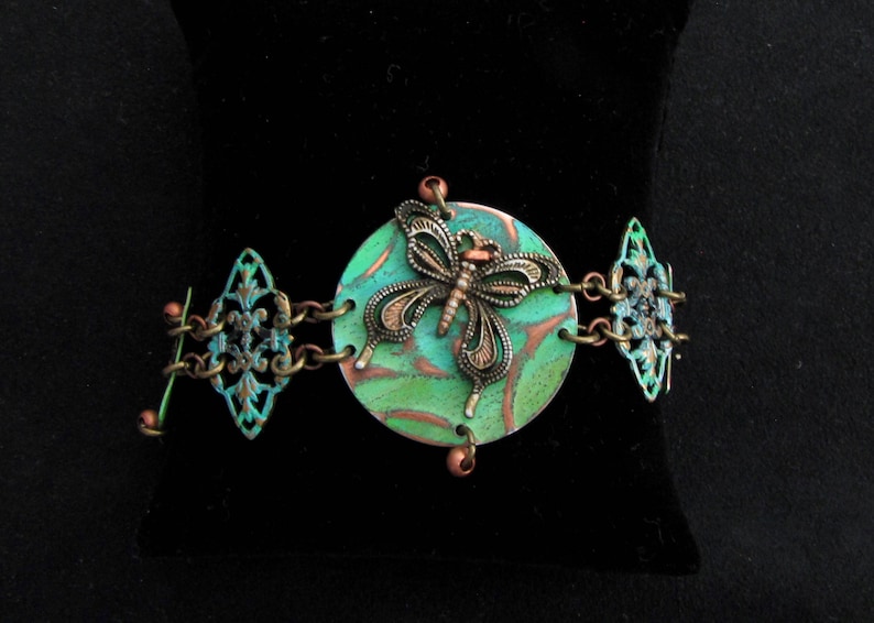 Brass Butterfly and Filigree Bracelet