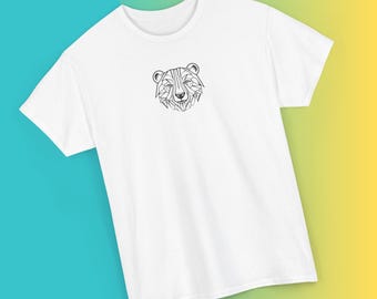 Bear Graphic Tee, Minimalist Bear Tee, Bear Shirt, Bear Face, Simple Design Shirt, Nature Inspired Tee, Animal Face Shirt, Abstract Bear Tee
