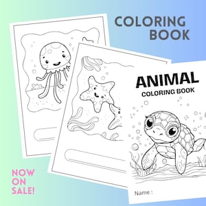 Libro para colorear de animales, libro para dibujar, libro para colorear, libro de animales, libro de aprendizaje de animales, libro infantil de animales