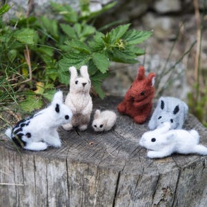 Felt Bunny | Needle Felted Bunnies | Miniature Felt Bunnies | Felt Animal Sculptures | Felt Desk Decor