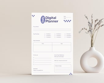 Daily Planner Template: Printable Schedule, To-Do List, PDF Page Insert
