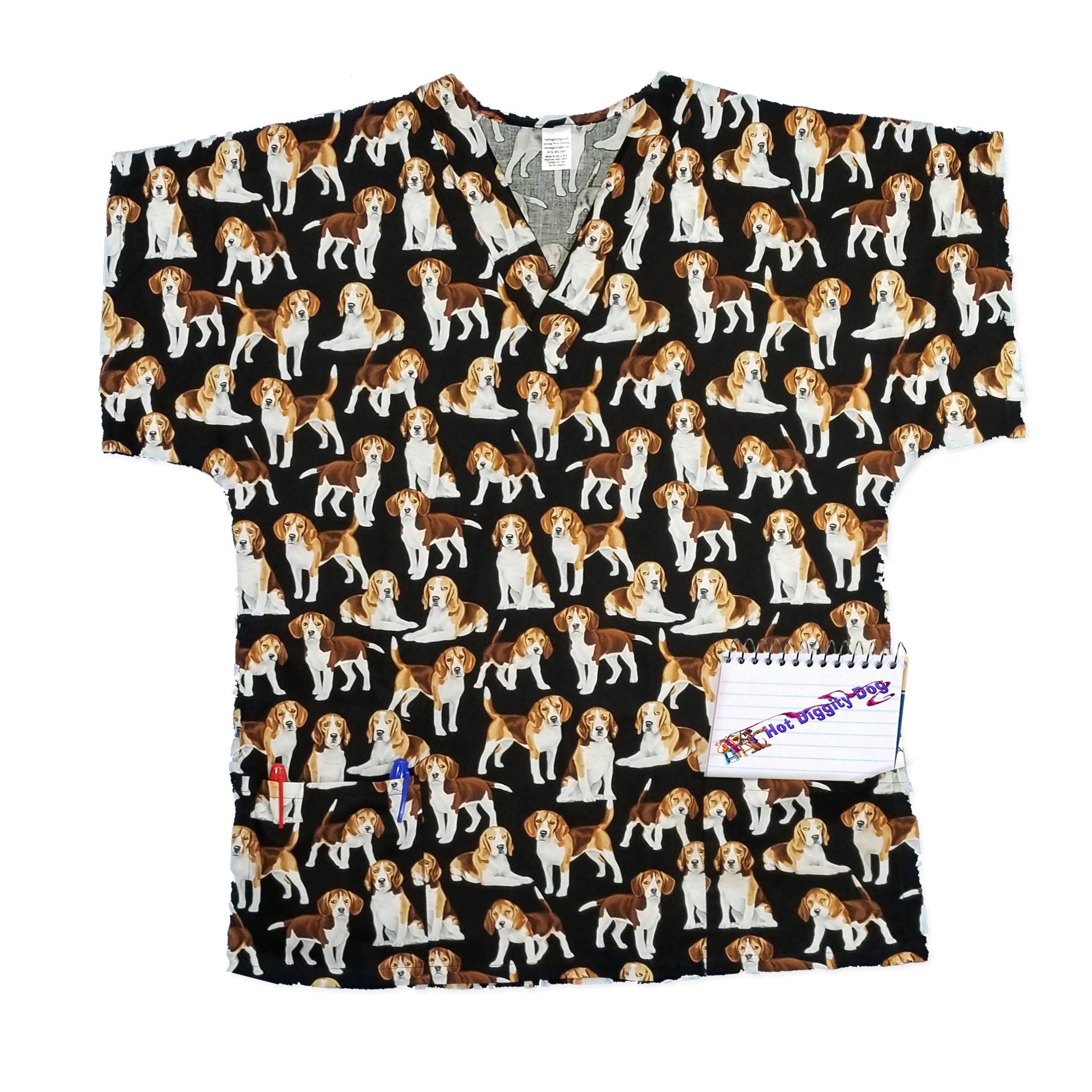 Beagle Dog Scrub Top/Women's Scrubs/Clothing/Tops and Etsy