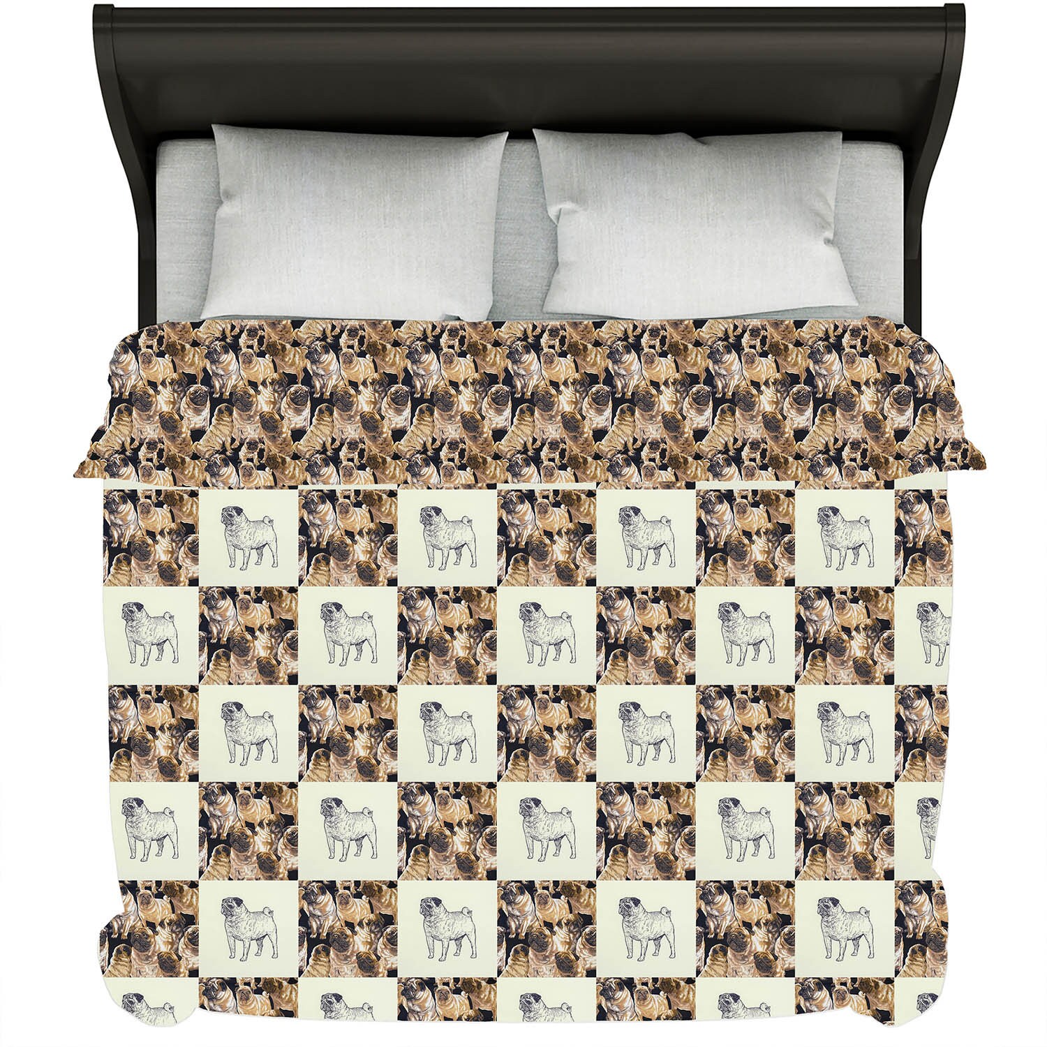 Pug Dog Comforter All Cotton Hot Diggity Dog Home And Etsy