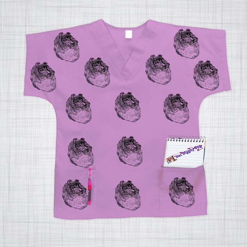 Sheltie Dog Scrub Top/Women Scrubs/BEST All Cotton EverFeels Etsy