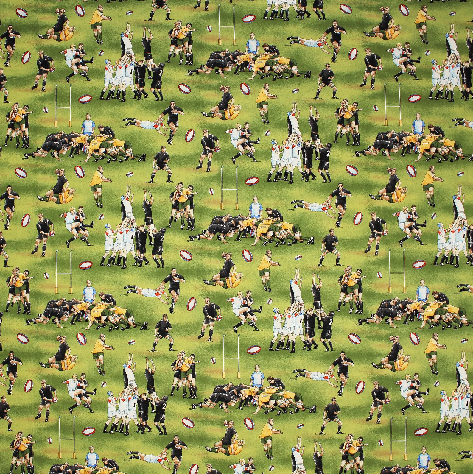 Rugby Fabric/1yd All Blacks Fabric 1yd Rugby Ball Fabric/All Etsy