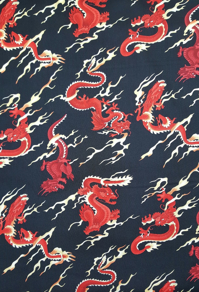Dragon FabricChinese Fire Dragon FabricHot Diggity DogCraft Supplies /& ToolsFabric and NotionsFabricDragon PrintDragon Gifts36X44