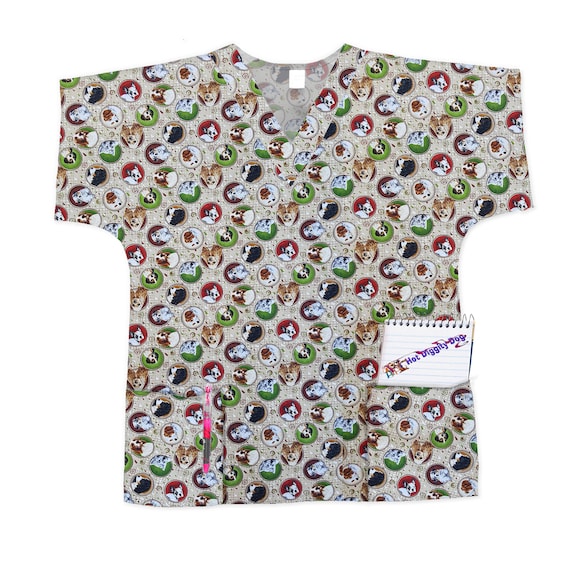 Dog Breed Scrub Top/Dog Mom Gift/Clothing/Tops and Tees/Dog Etsy