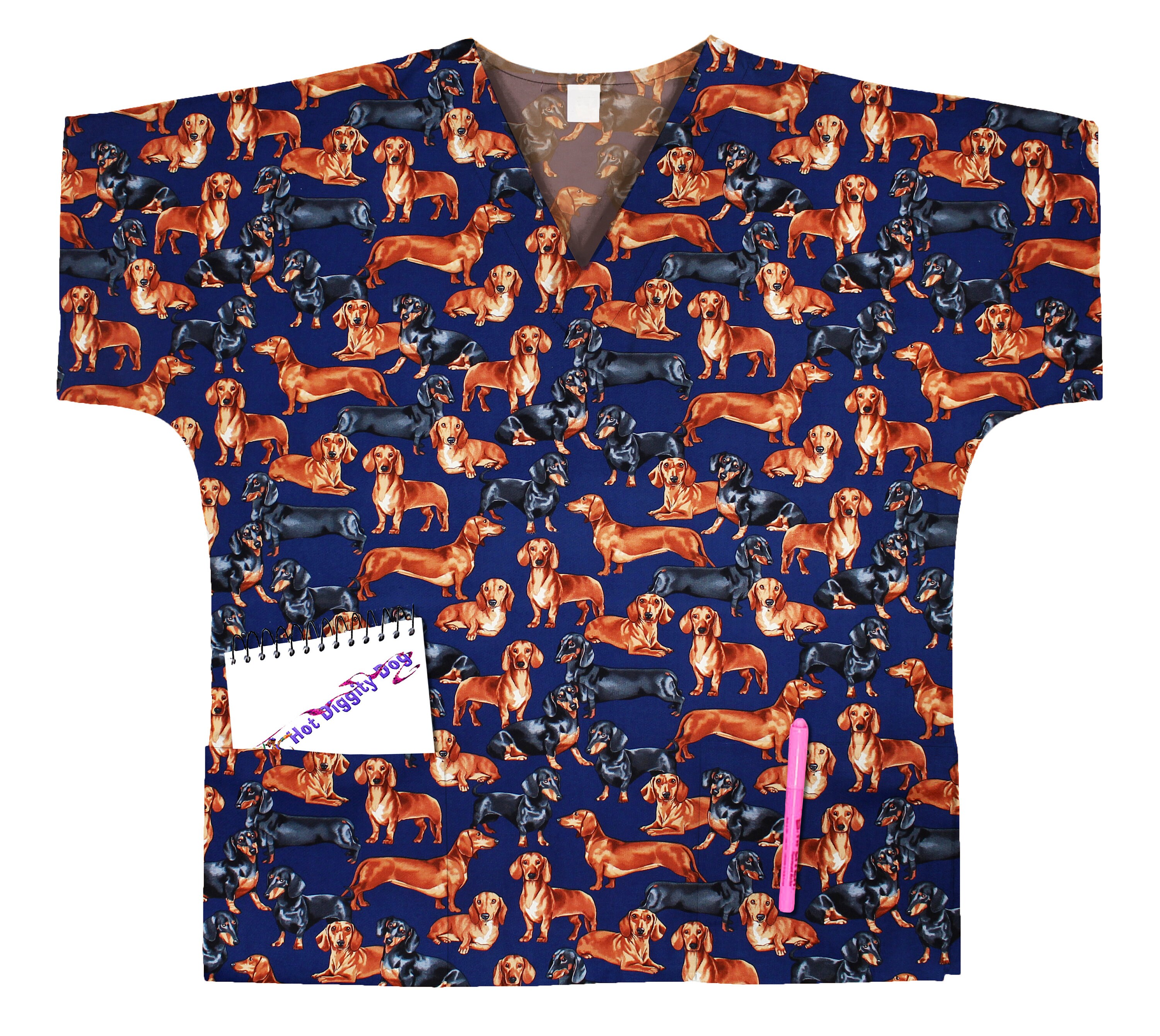 Dachshund Dog Scrub Top/Women's Scrubs/Clothing/Tops and Etsy