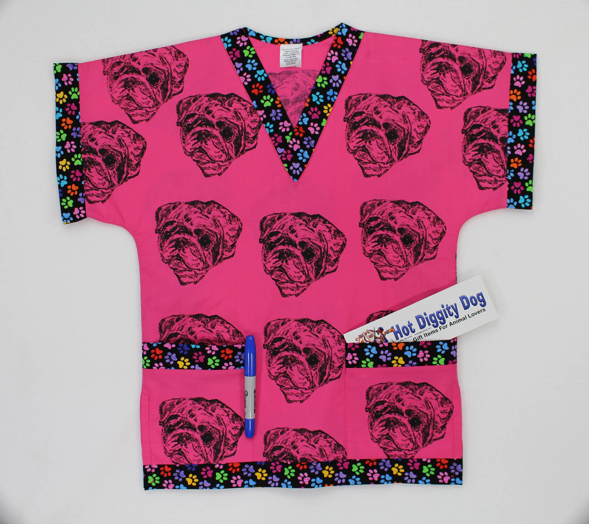 Pug Dog Scrub Top/Women's Scrubs/Children's Etsy