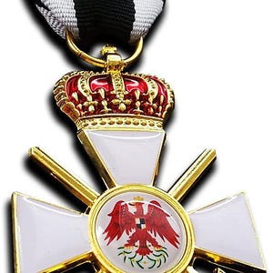 Military Medal Order of The Red Eagle 3rd Class with Crown and Swords WW1 German Medal Replica