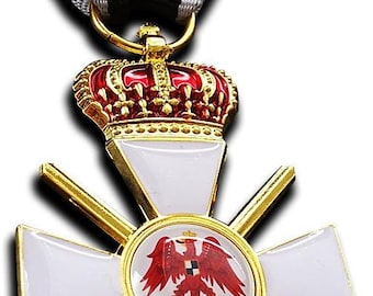 Military Medal Order of The Red Eagle 3rd Class with Crown and Swords WW1 German Medal Replica