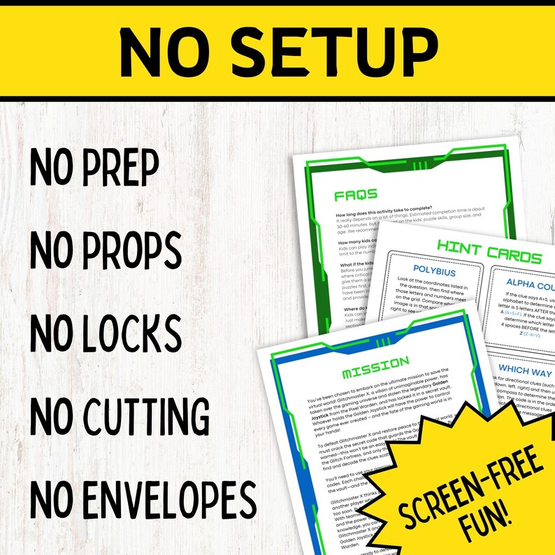 Video Game Escape Room Game for Kids | Gaming Birthday Printable Activity | Screen Free Fun | Print and Play PDF | Family Game Night image 5