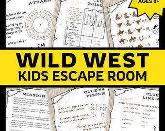 Wild West Escape Room Game for Kids | Old West Birthday Printable Activity | Screen Free Fun | Print and Play | Family Game Night
