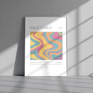 Sagittarius Zodiac Wall Art, Sagittarius Horoscope Poster, Astrological Sign Print, Zodiac Wall Decor, Birthday Gift, Digital Download