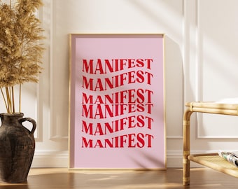 Manifest Typography Print, Trendy Wall Art (Digital Download)