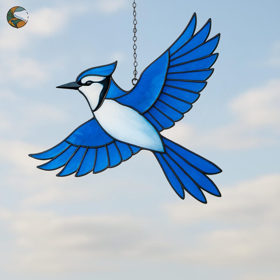 BG 71 Blue Jay Stained Glass Pattern – PNG & JPG -pdf Digital Download ...