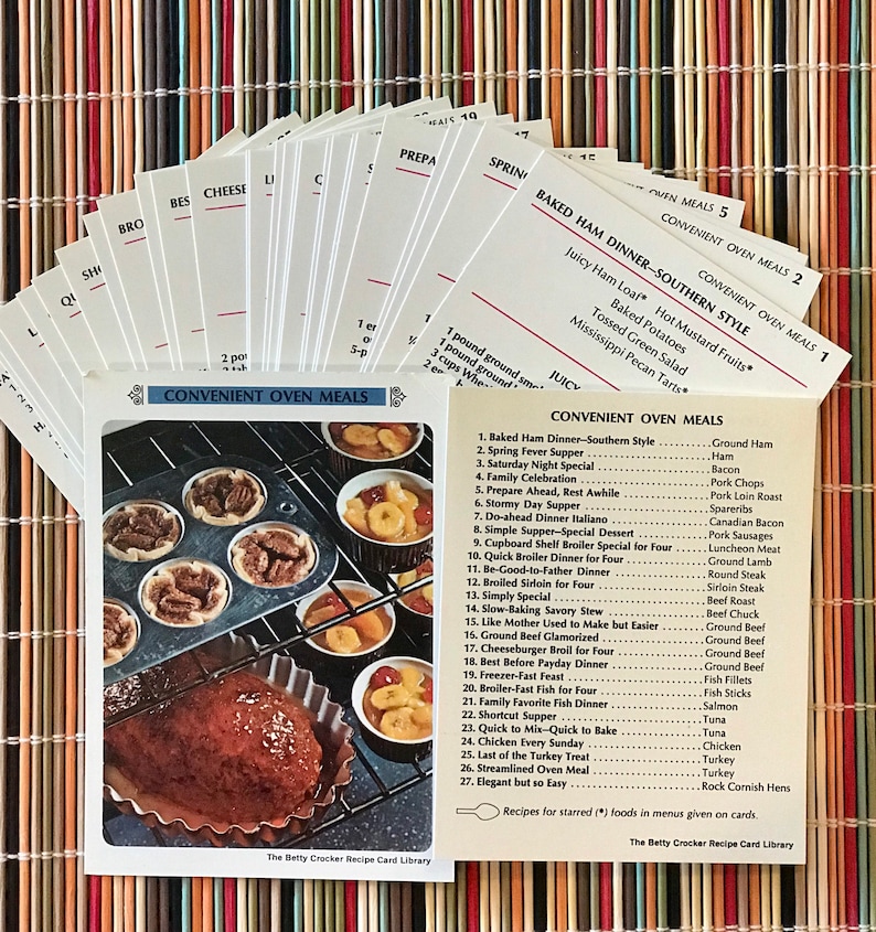 Vintage Betty Crocker 1971 recipe cards pack of 27 Etsy
