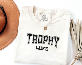Trophy Wife Baby Tee, Funny Honeymoon Cropped T-Shirt, Future Mrs Shirt for Bride To Be, New Wife Gift, Bridal Shower Gift for Bride