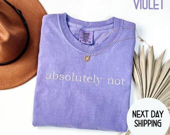 Comfort Colors Embroidered T-Shirt: Absolutely Not Sarcastic Humor