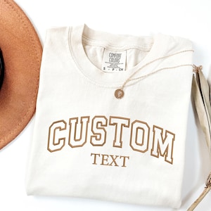 Custom Embroidered Comfort Colors T-Shirt: Personalized Text Tee