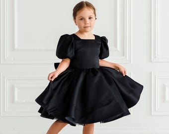 3T Dress, Black Satin Baby Dress, Simple Chic Baby Dress, Satin Baby Dress  and Hair Band, 3T Girls Clothes,, 2 Year Old Girl Gift - Etsy