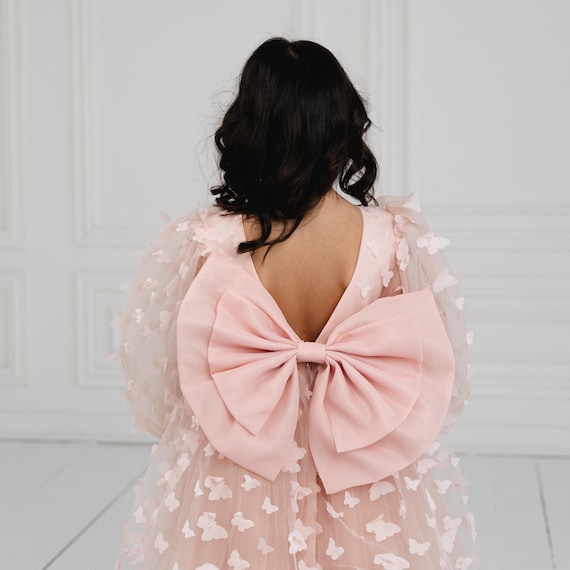 Blush Butterfly Dress for Girls Pink Bow Back Birthday Dress, Special  Occasions Gown Birthday Baby Dress, Toddler Party Dress - Etsy