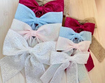 Sparkly Tulle Hair Bows for Girls, Glitter Hair Bow, Hair Accessories for Toddlers, Baby Girls Toddler Hair Accessories School Hair Bow