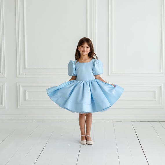 bluegirl dress Elegant Blue Girl Bridesmaides Dresses J192 Blue / child-10