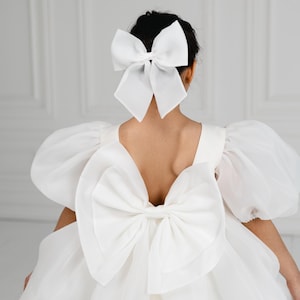 white dress with blue bows Strapless Light Blue Satin A-line Homecoming Dress with Bow