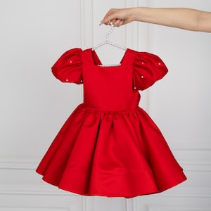 red party dress 12 18 months Bonnie Baby Black Velvet Red Party Dress Bow Rhinestones 18 months 12-18 *W24