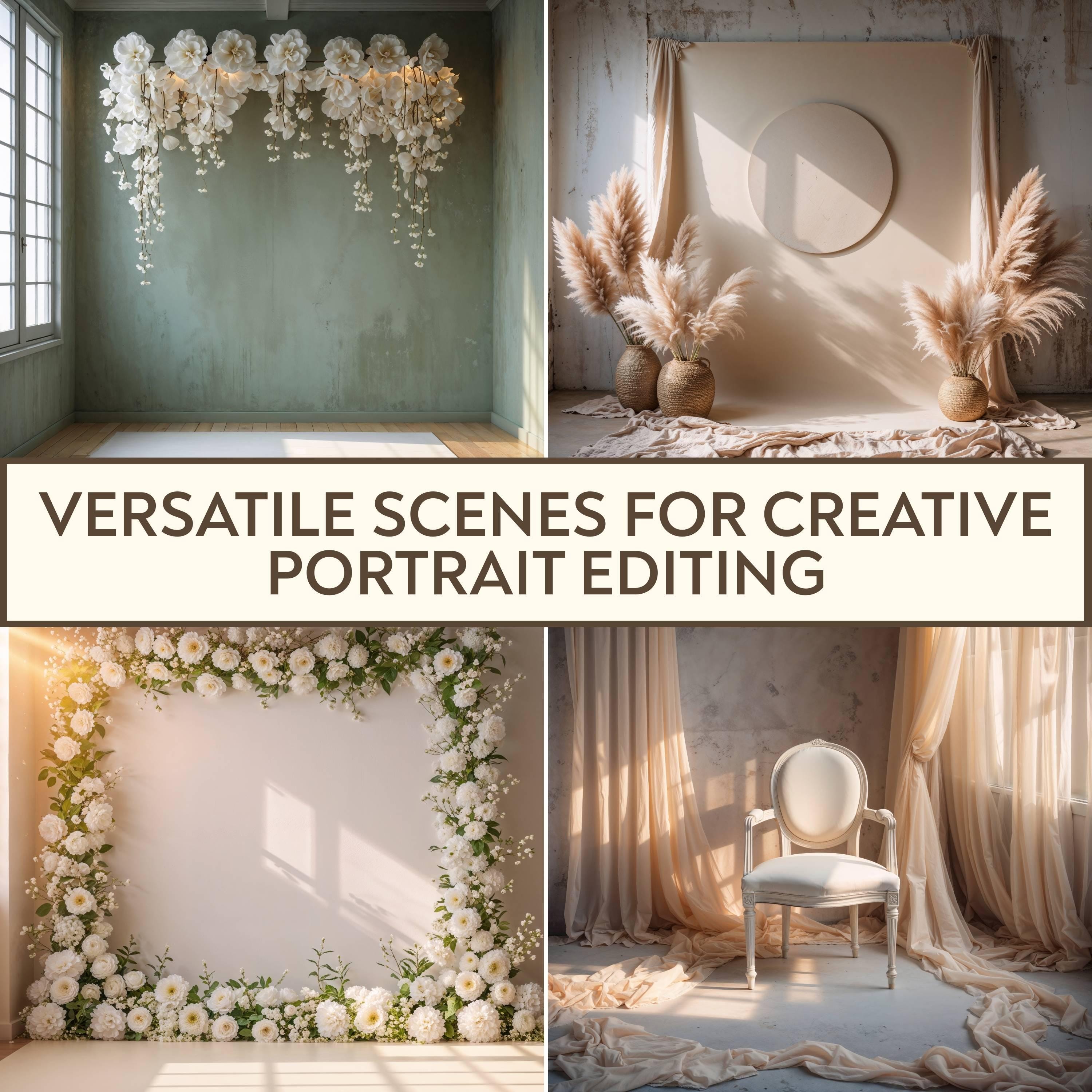 Maternity Digital Backdrops Bundle for Photo Editing | Boho, Studio ...