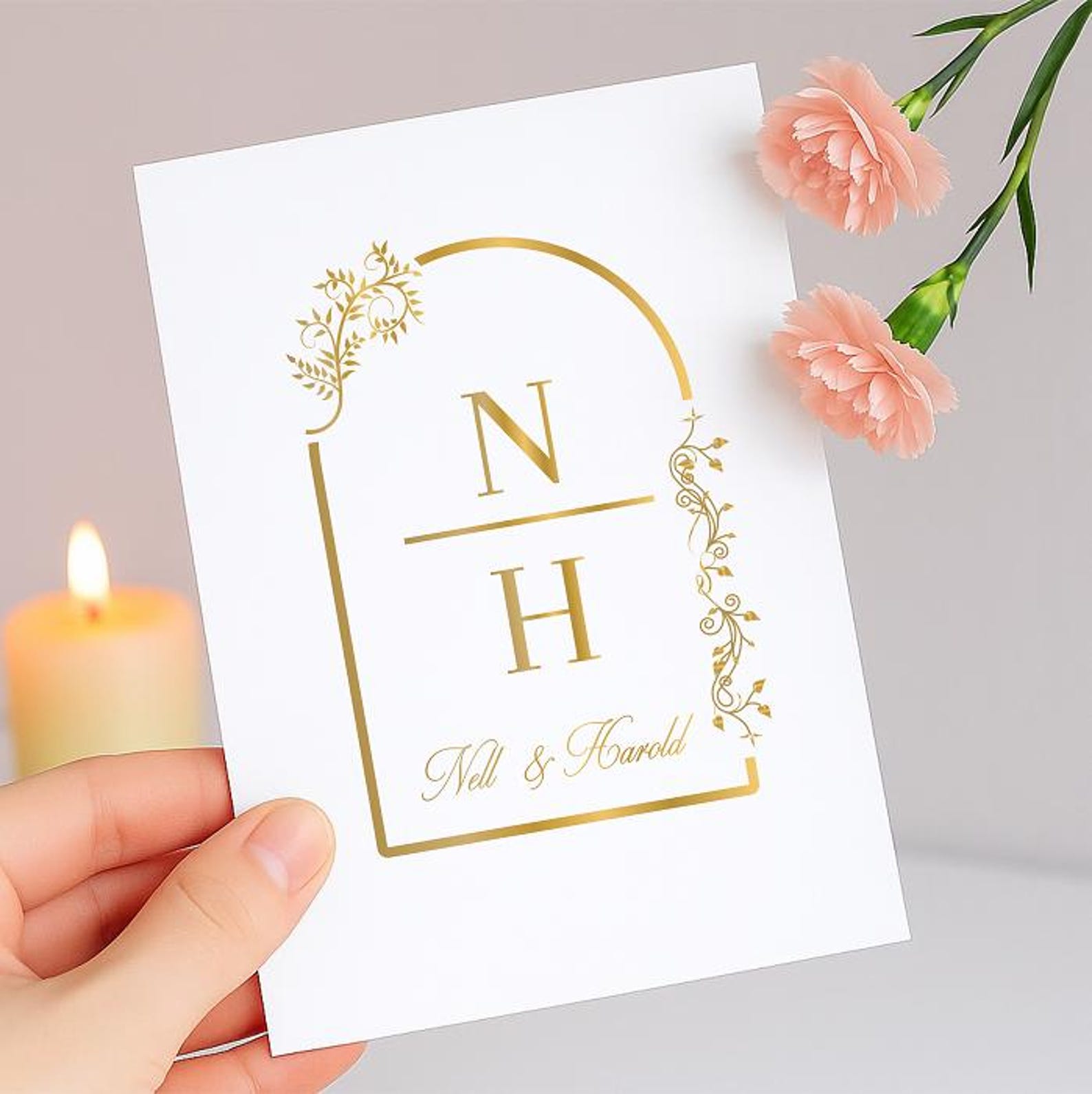 Victorian Floral Wedding Monogram Logo: Elegant Black Initial Design ...