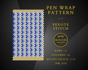 Even Count Peyote Pen Wrap Pattern, Miyuki Delica Bead Weaving (PDF)