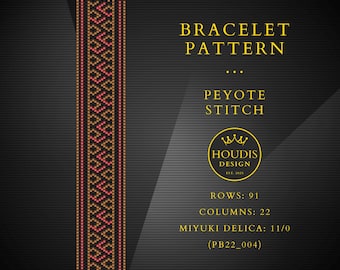 Peyote Bracelet Pattern, Miyuki Delica Seed Bead Tutorial (PDF)