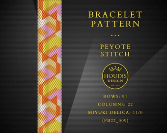Peyote Bracelet Pattern, Miyuki Delica Seed Bead Tutorial (PDF)