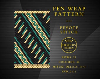 Even Count Peyote Pen Wrap Pattern, Miyuki Delica Bead Weaving (PDF)