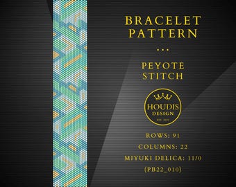 Even Count Peyote Bracelet Pattern, Miyuki Delica Seed Bead (PDF)