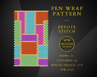 Even Count Peyote Pen Wrap Pattern, Miyuki Delica Bead Weaving (PDF)
