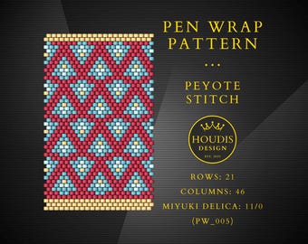 Peyote Pen Wrap Pattern, Miyuki Delica Seed Bead (PDF)